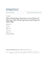 [2004-11-30] Effect of Hydrologic Restoration on the Habitat of The Cape Sable Seaside Sparrow, Annual Report of 2003-2004